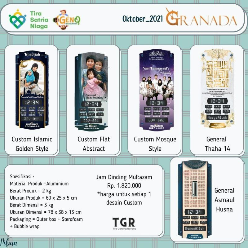 JAM ADZAN MULTAZAM Bisa Custom Nama