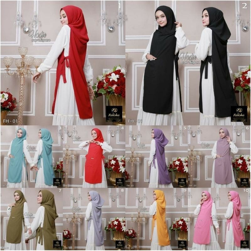 Jilbab Hijab Kerudung set Bergo terbaru Khimar hoodie cardigan syari jumbo