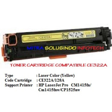 Cartridge Compatible HP CE322A 128A Yellow Printer HPPro CP1525