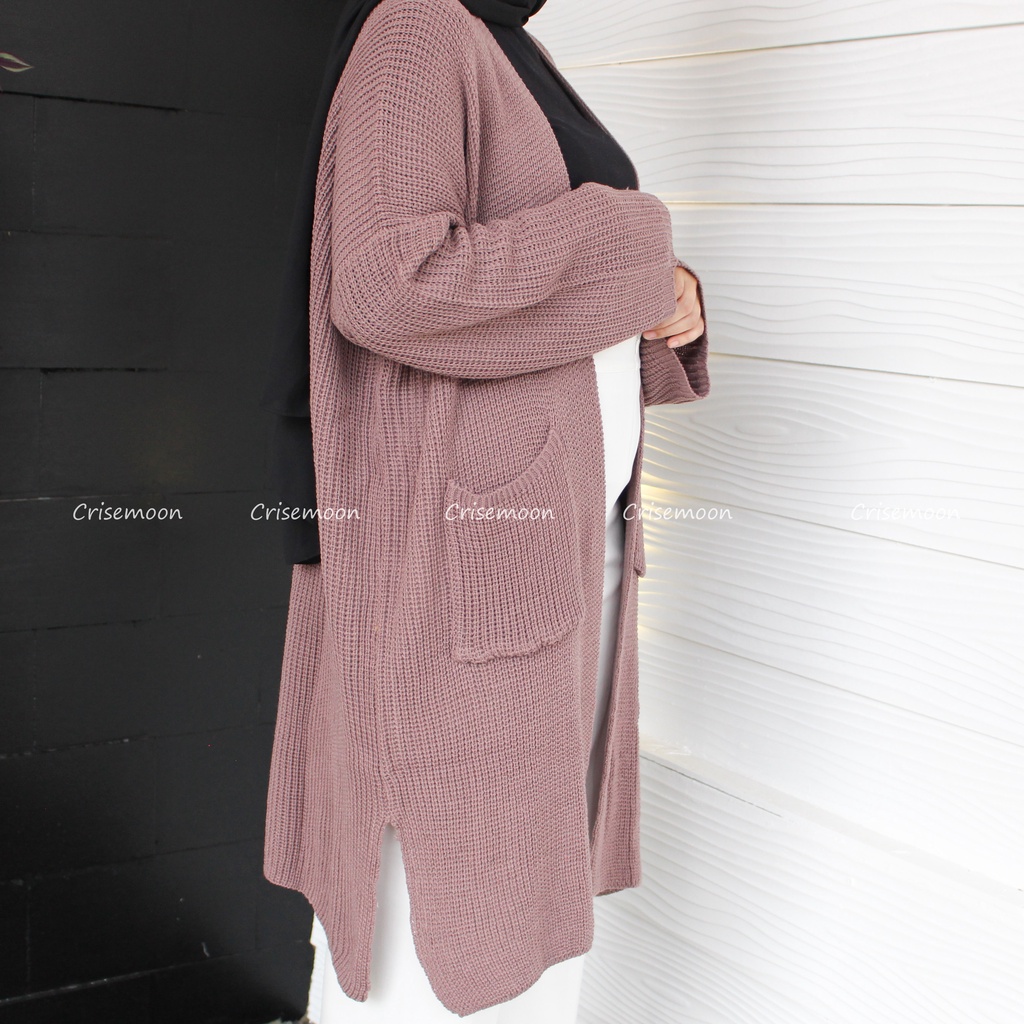 Long cardigan rajut oversize / cardigan Rajut panjang / Cardigan Rajut Longcardy Oversize Tebal-4