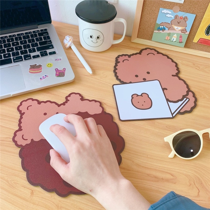 MOUSE PAD BROWN BEAR SERIES / MOUSE PAD ANTI SLIP KARAKTER LUCU PREMIUM/ ALAS MOUSE WATERPROOF