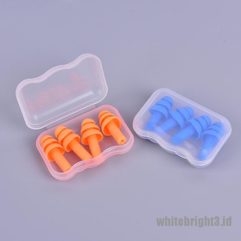 2 Pasang Ear Plugs Warna Putih Pencegahan Kebisingan Untuk Tidur Perjalanan