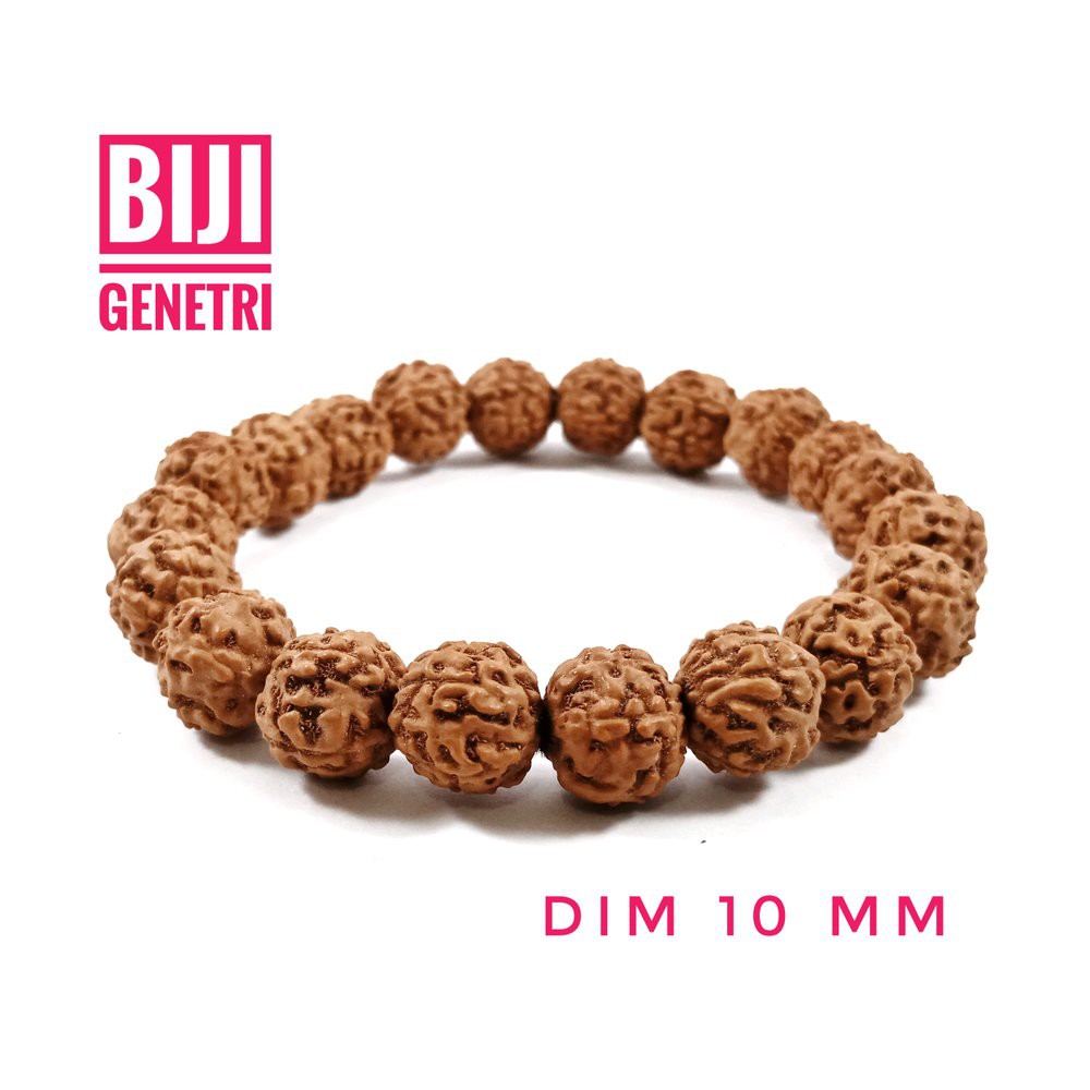 Gelang Original Biji Jenetri Atau Genetri Diameter 10 Mm Kualitas Premium