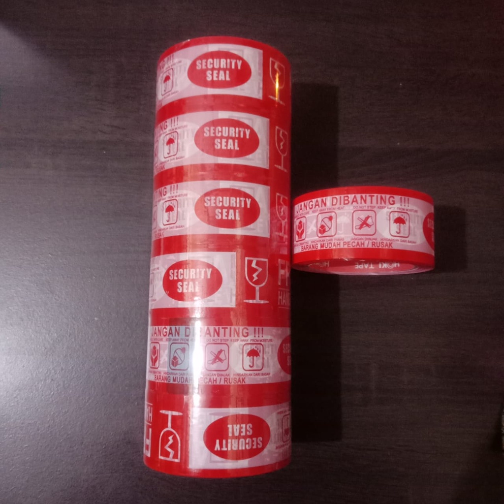 

Lakban fragile merah ukuran 48 mm x 100 yard lakban jangan dibanting