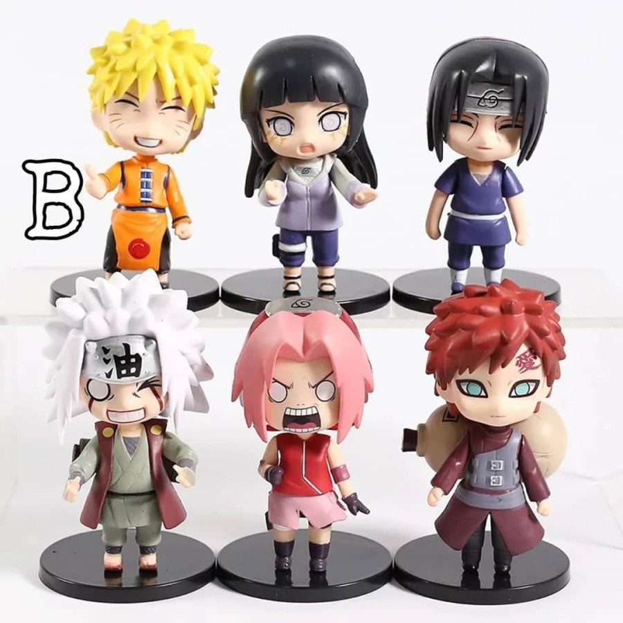 Figure Naruto Set 6 pcs Naruto Kakashi Hinata Jiraiya Sasuke Boruto