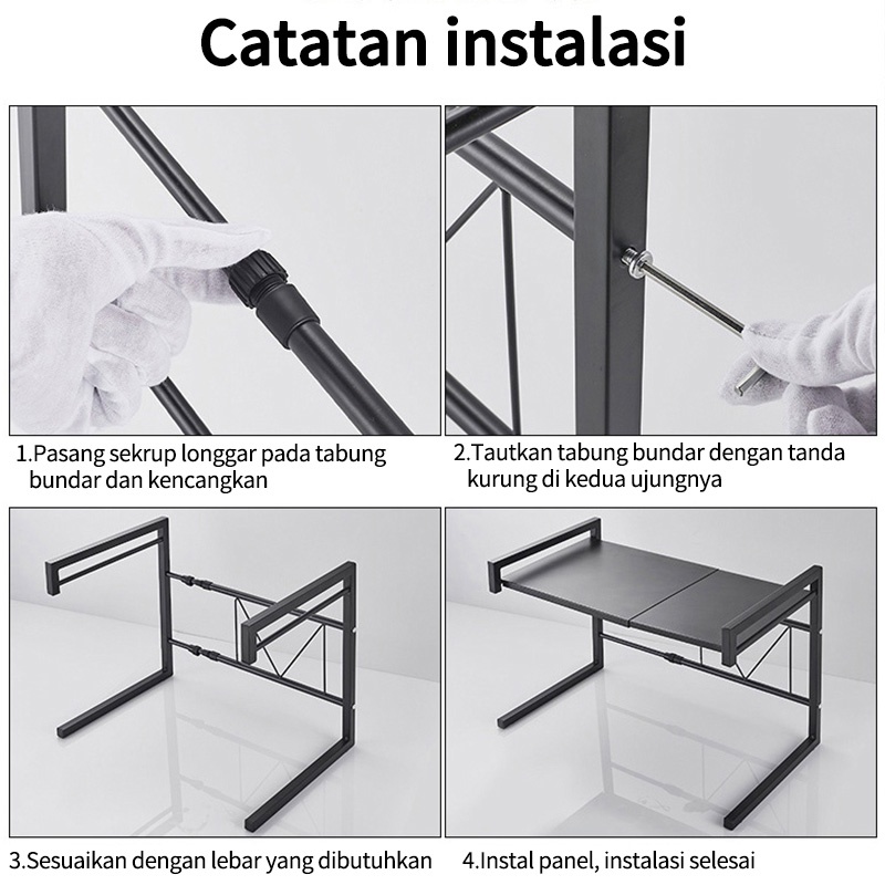 Rak Serbaguna Rak Microwave Rak Bumbu Dapur Portable Rak Panci Rak Oven Rak Besi Tempat Penyimpanan