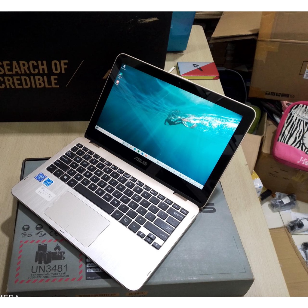 PROMO NOTEBOOK SETARA LAPTOP SECOND ASUS FLIP Tp201s TOUCHSCREEN MURAH  12 INCH ZOOM WIFI WEBCAM SIAP PAKAI MULUS RAM 4GB HDD 1 TB 1TB ORIGINAL BERGARANSI BONUS TAS DAN MOUSE 3 JUTAAN BISA DILIPAT SAMPAI 360 DERAJAT LIKE NEW BERGARANSI 12 INCI FULLSET