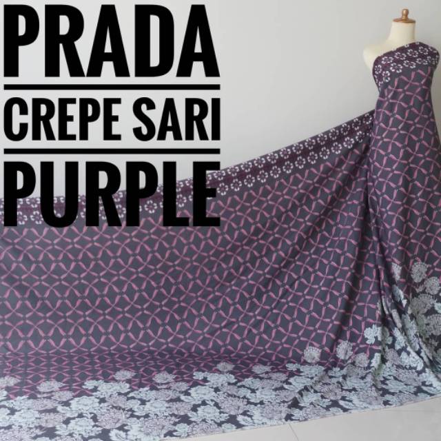 Kain Meteran Prada Crepe Sari Purple (0.5M)