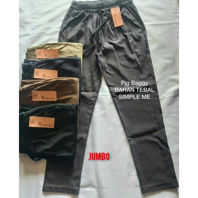 CELANA DENIM  STRIT SIMPLE ME JUMBO BAGGI.TRILEG/LONG BLAK