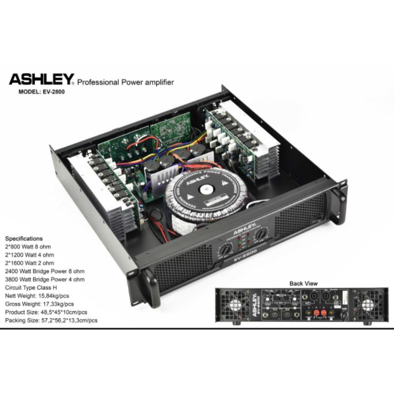 Power amplifier Ashley EV2800 original Ashley Ev2800 ev2800 class H