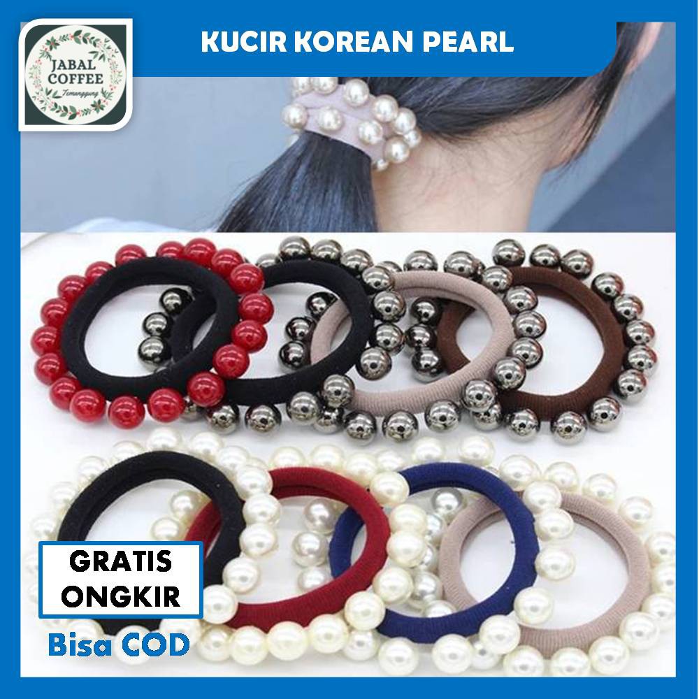 Ikat Rambut Korea Mutiara / Ikat Rambut Gaya Korea Mutiara / Kunciran Ikat Rambut Full Mutiara J99