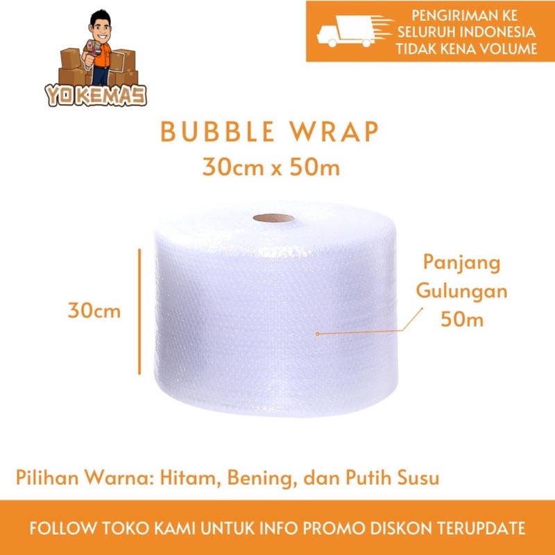 Jual Bubble Wrap Bening (30cm X 50m) | Shopee Indonesia