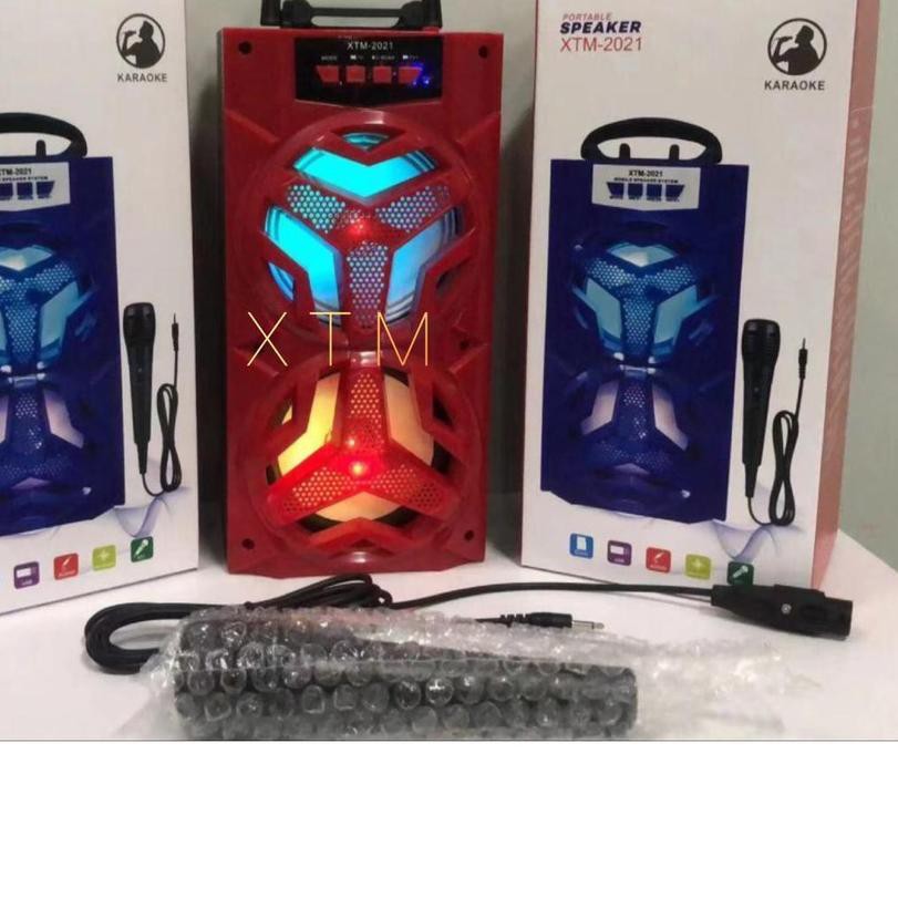 ❉ Speaker Bluetooth Fleco F-4021/XTM 2021 Bonus Mic karaoke Doble Speaker Sobwoofer Aktif ➳