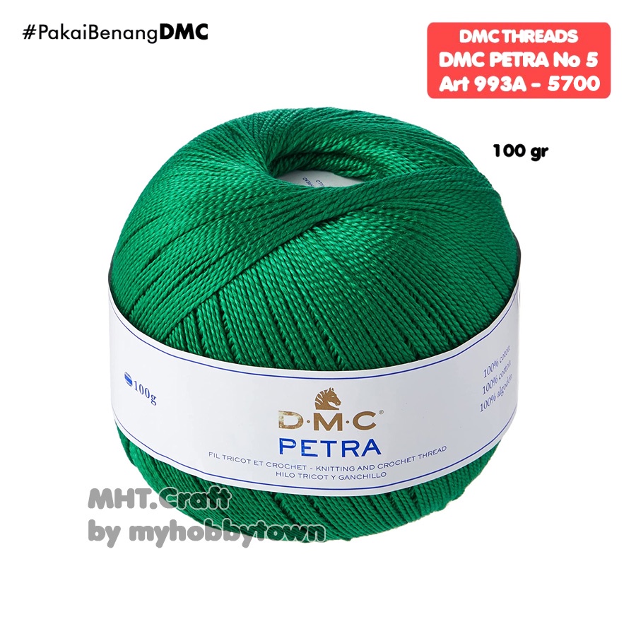 Benang Crochet DMC Petra 100 Gram - 5700 - Bright Green Hijau