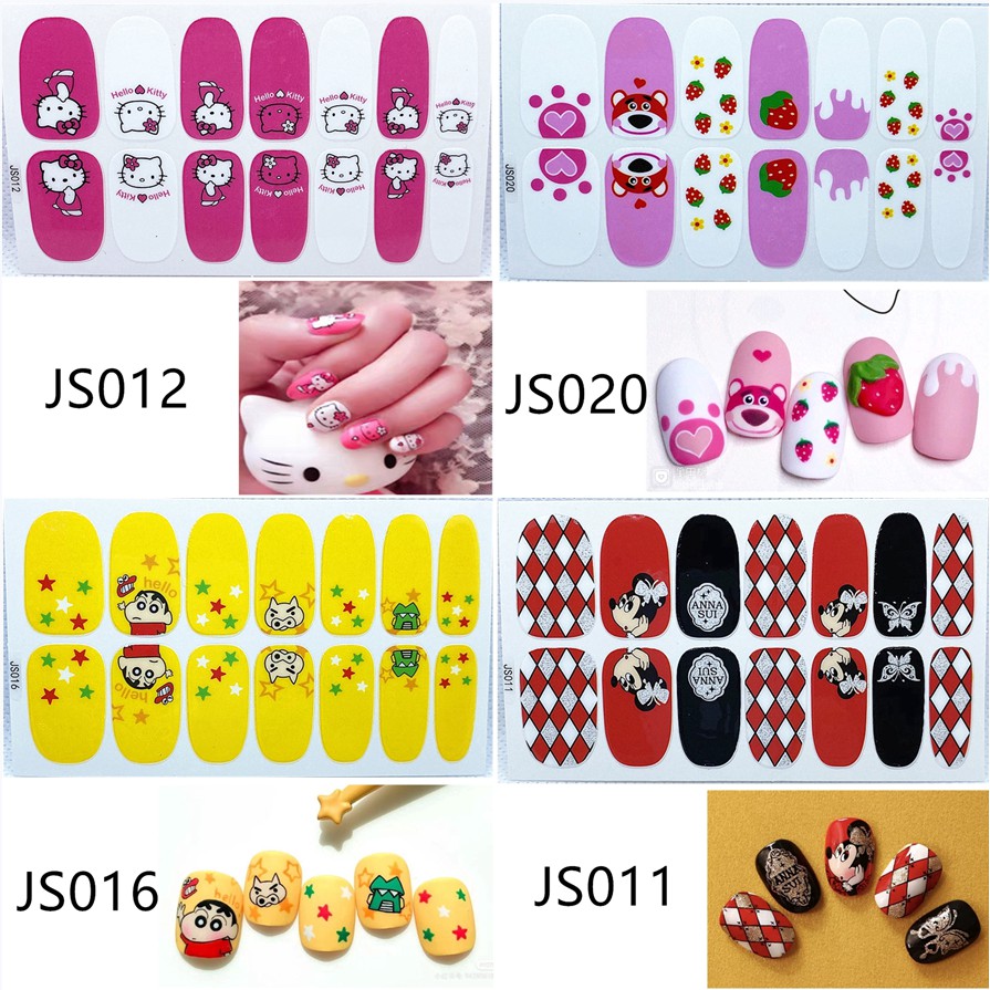 (14Pcs) Stiker Kuku Anti Air Tidak Beracun Untuk Nail Art JS001-JS020