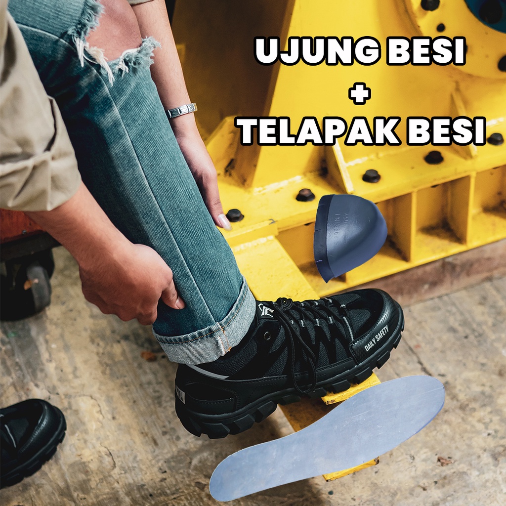REISEN GEAR - MAMBA | Sepatu safety boots ujung besi dengan telapak besi sefty buts cocok untuk sepatu proyek dan sepatu gunung