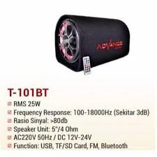 Advance Speaker Bluetooth T-101bt + Karaoke + Fm - 5&quot; mp3