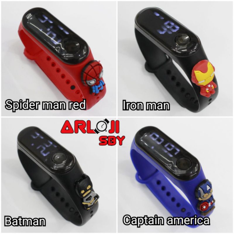 JAM TANGAN ANAK LED KARAKTER WARNA WARNI IMPORT MURAH