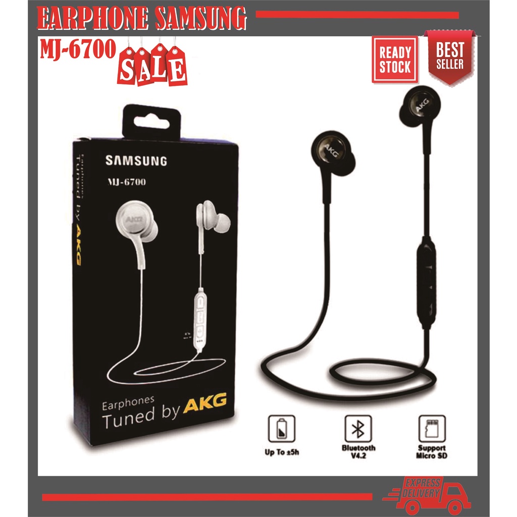 Earphone Samsung Bluetooth Headset AKG MJ 6700-Hitam Putih