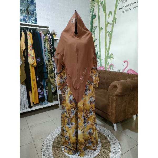 Gamis Syar'i Premium/polos kombinasi motif premium
