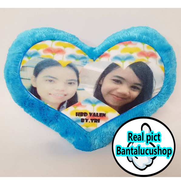 Bantal Foto Love Custom Bantal hati Bantal Cinta