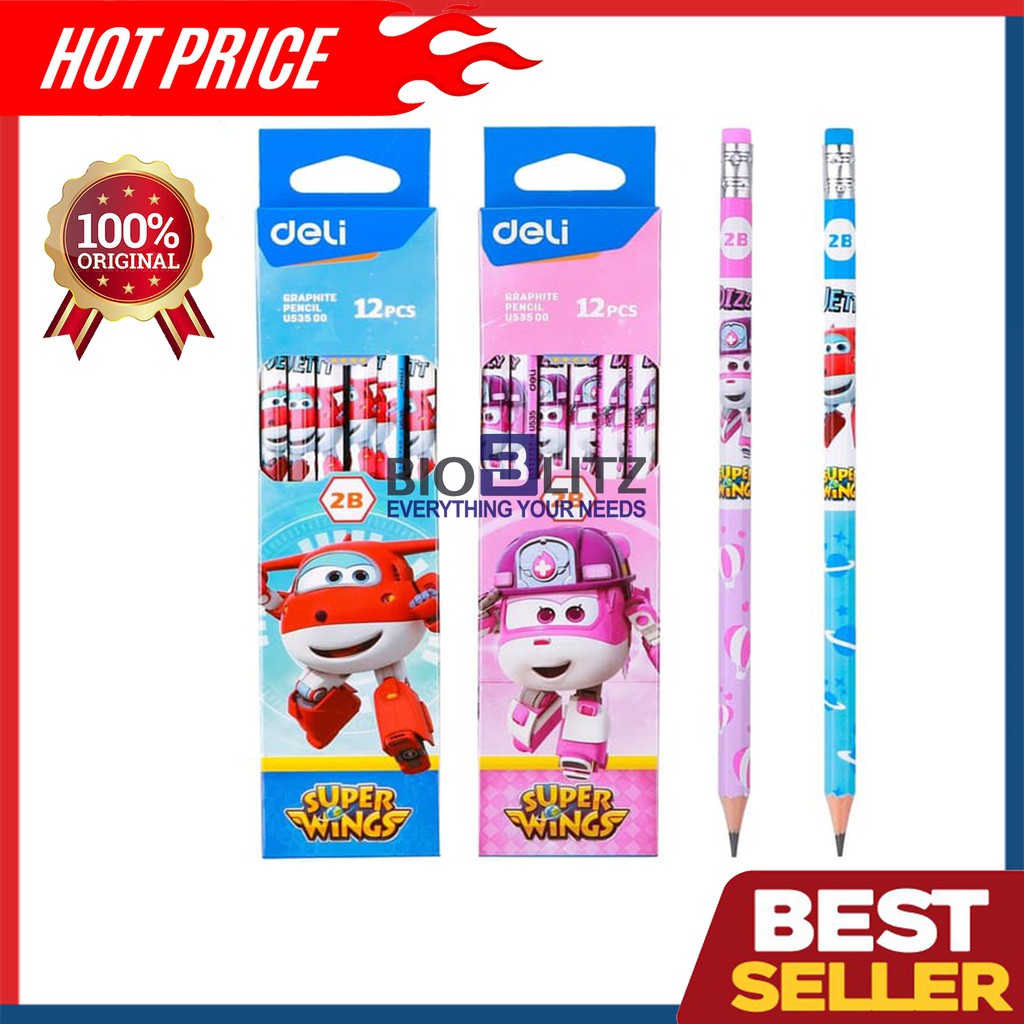 

Deli Graphite Pensil 2B Karakter Super Wings