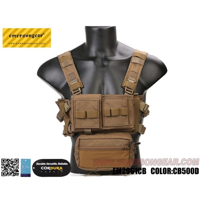 Rompi Airsoft Tactical Vest Emerson Gear Micro Chassis MK3 Chest Rig