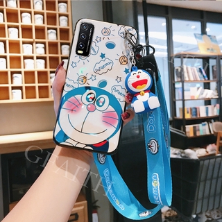 HP DORAEMON Case Dengan Tali Leher Dan Boneka Kartun