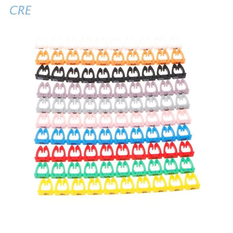 Cre 100pcs / Set Label Penanda Kabel Jaringan Rj45 Rj11 Rj12 Warna-Warni