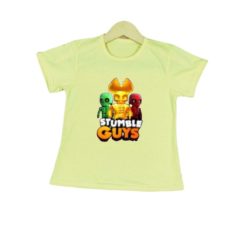 Baju Anak Cewk Kaos Atasan Anak Cewek  Stumble Guys gold heart 1-12 Tahun Ukuran S.M.L.XL.2XL.3XL