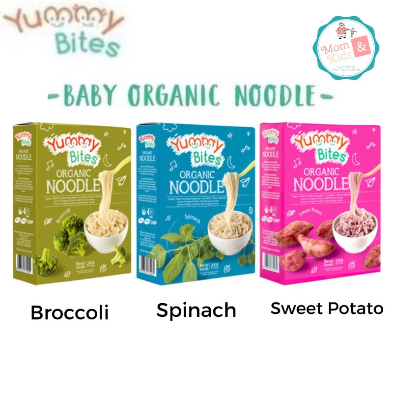 Yummy Bites Organic Baby Noodle 200gr Mie Organik MPASI Bayi