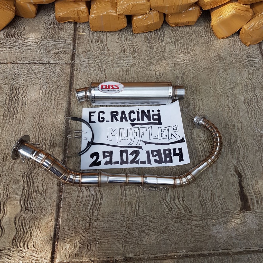 KNALPOT CUSTOM DBS SATRIA FU150 LEHER SEMI CACING + ADAPTOR, KNALPOT DBS SATRIA F150 FULL SYSTEM