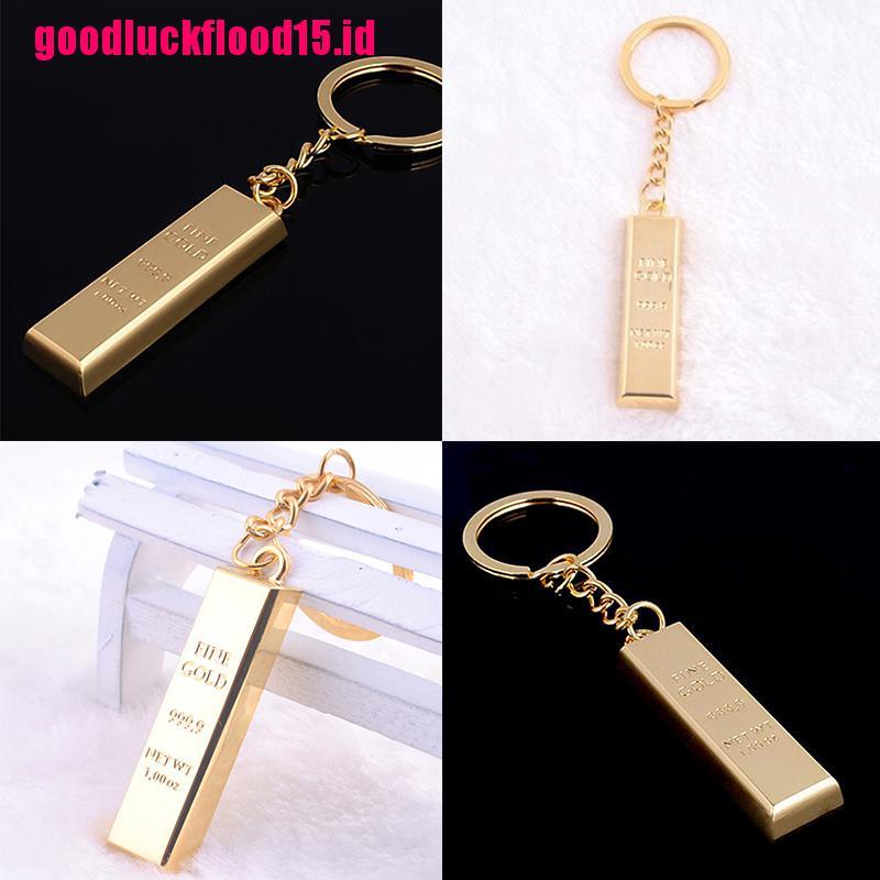 {LUCKID}Fashion-Metal-Faux-Gold-Bar-Ingot-Bullion-Keychain-Key-Chain-Keyring-Keyfob