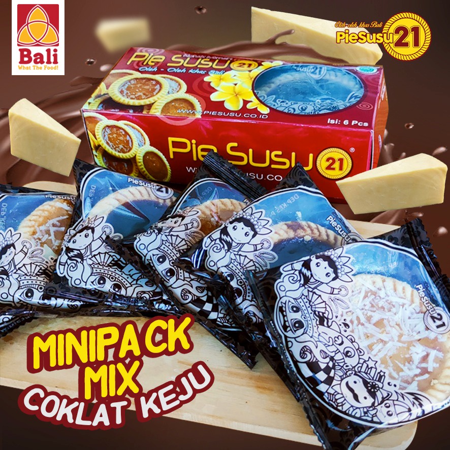 Pie Susu 21 Bali Minipack Mix Cokelat Keju (6pcs)