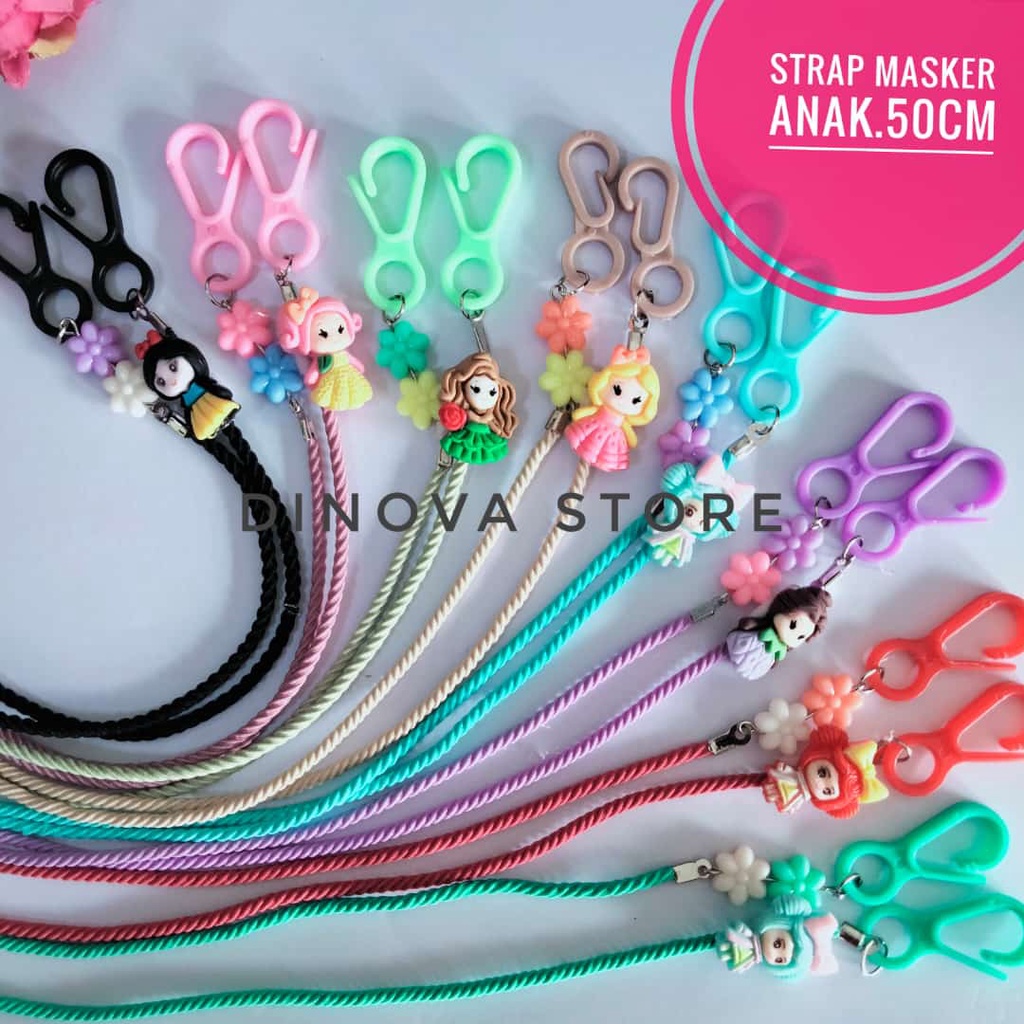 strap masker anak PRINCES seris motif random/strap masker hijab/tali masker/strap mask/