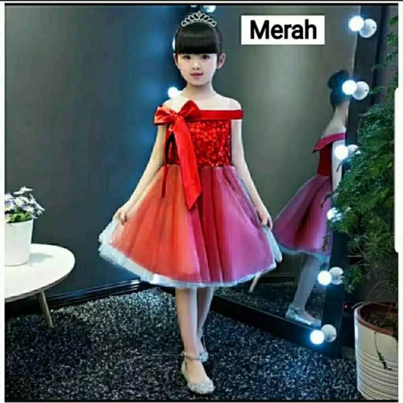 Baju anak / dress anak usia 5 6 7 8 tahun / dress sabrina ribbon thalia anak / dress sabrina thalia 