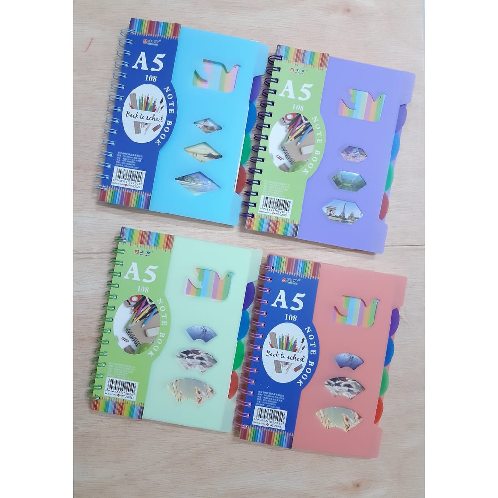 

BUKU TULIS SPIRAL CATATAN RING BOOK A5 GARIS + PEMBATAS 80 LBR MEMO NOTEBOOK