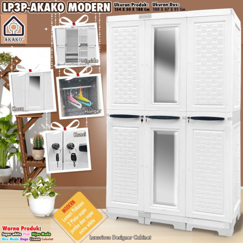 AKAKO - Lemari Gantung JUMBO (LP3P MODERN) Putih