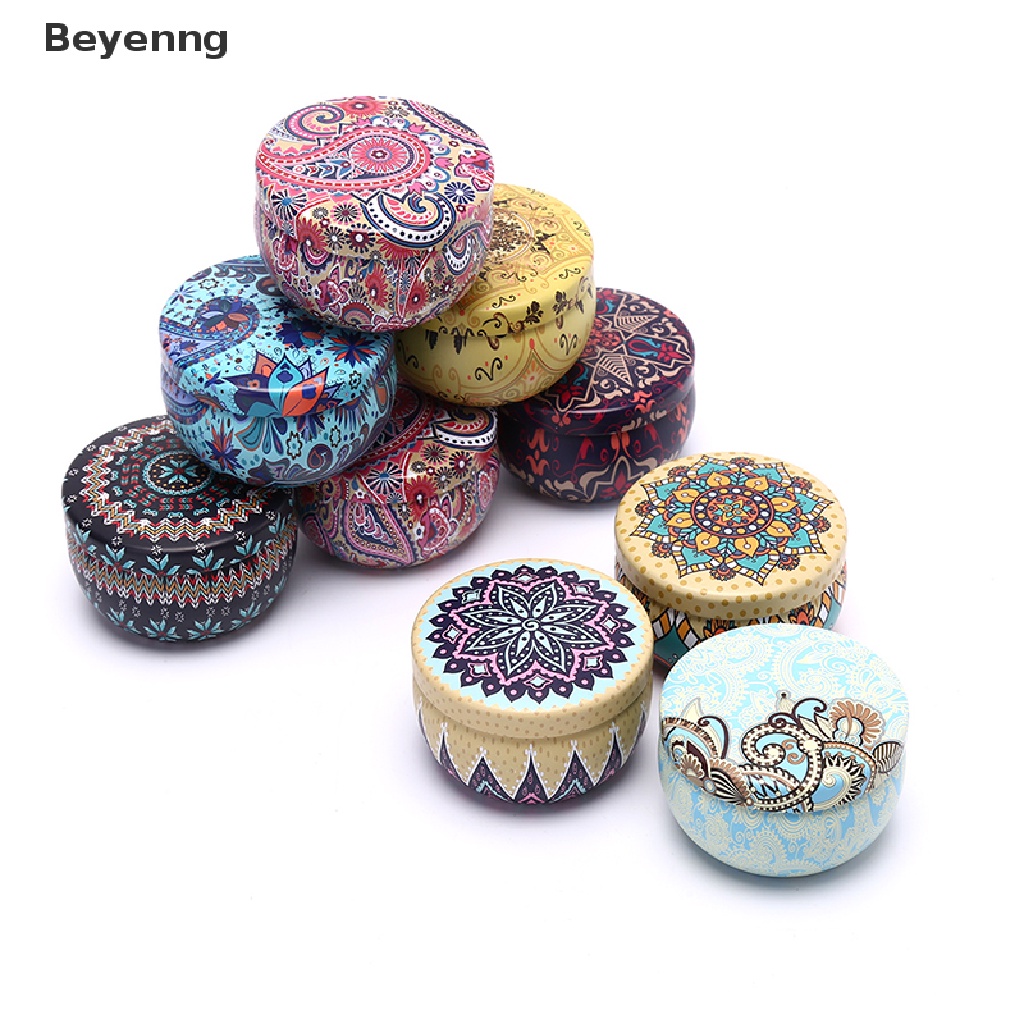 Beyenng Retro Floral Tin Can Tea Storage Box Candy Gift Case  ID