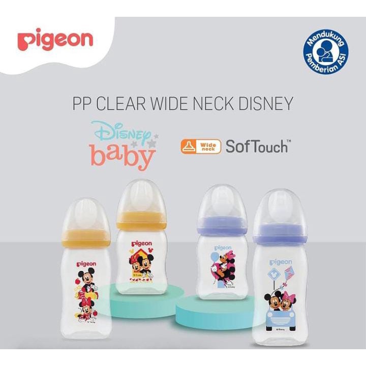 Pigeon BOTOL PP Clear Wide Neck Disney Mickey 160/240 ML / BOTOL SUSU DISNEY / MICKEY