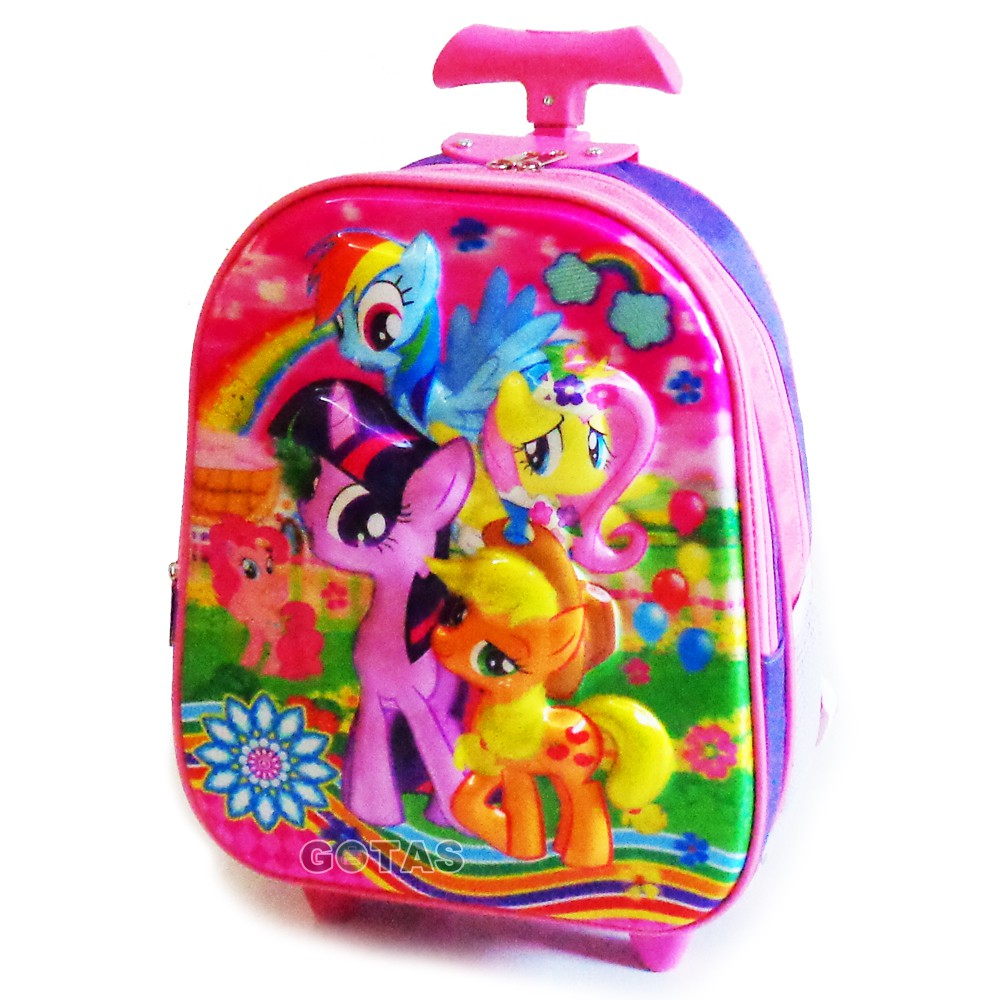 Tas Roda Troli Little Pony 7D 2K Pink Trolley Anak Sekolah