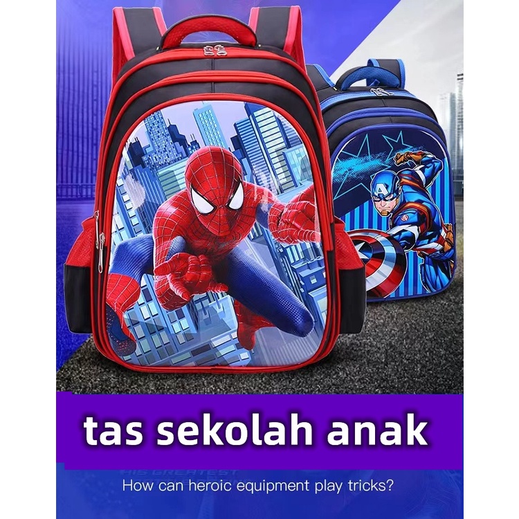 Tas Ultraman Tas Sekolah Berkualitas Tinggi untuk Siswa Sekolah Dasar Tas Ransel Kartun Beku untuk Anak Laki-Laki dan Perempuan Tas Spiderman