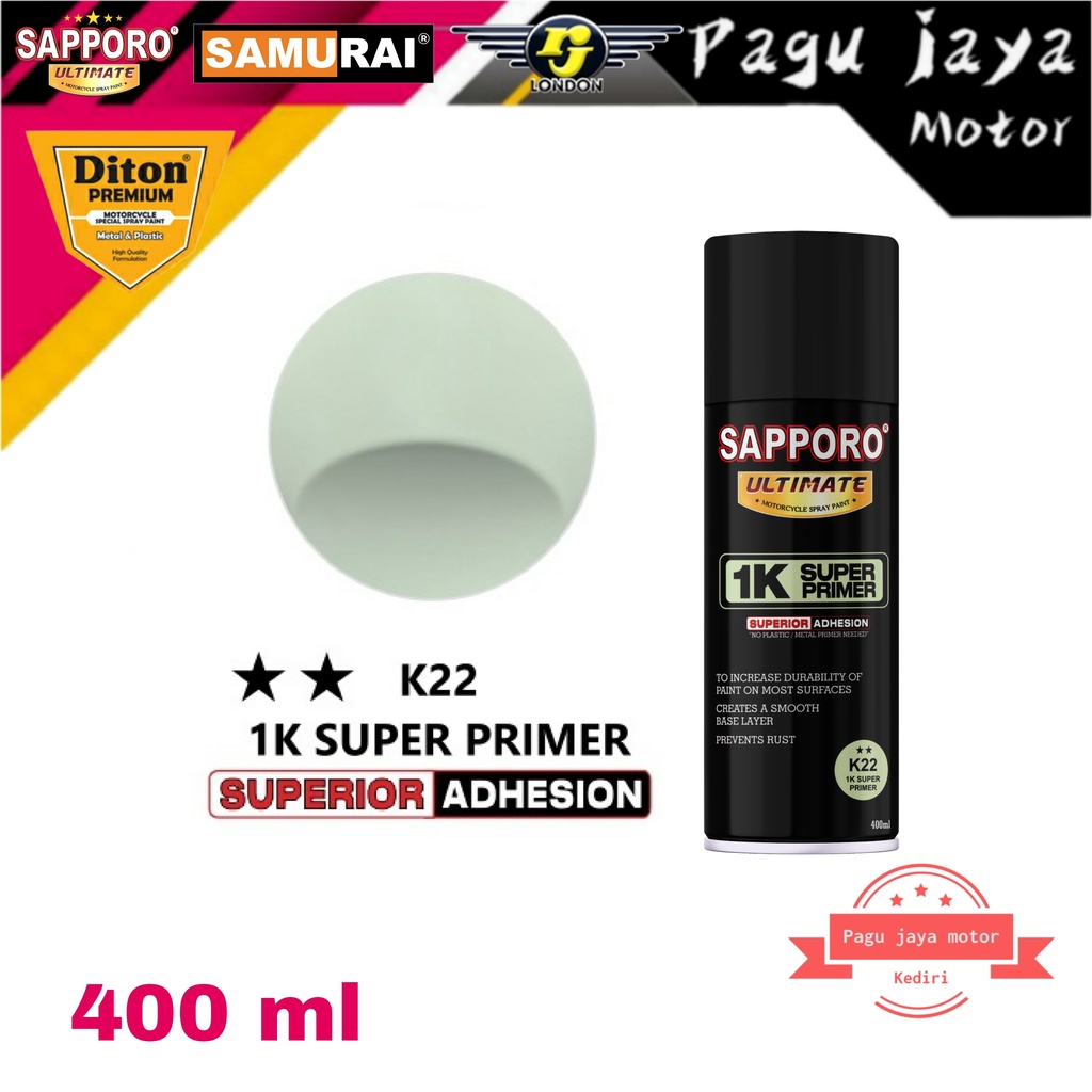 SAPPORO ULTIMATE K22** 1K SUPER PRIMER 400ml surfacer pilox pilok cat semprot spray paint