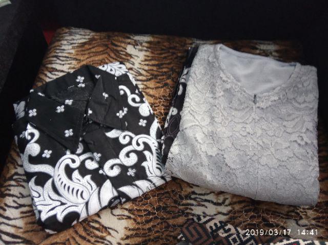 Tasyananu_batik Couple Gamis Cinderella Brokat Gurita / Couple Gamis Brokat 2499