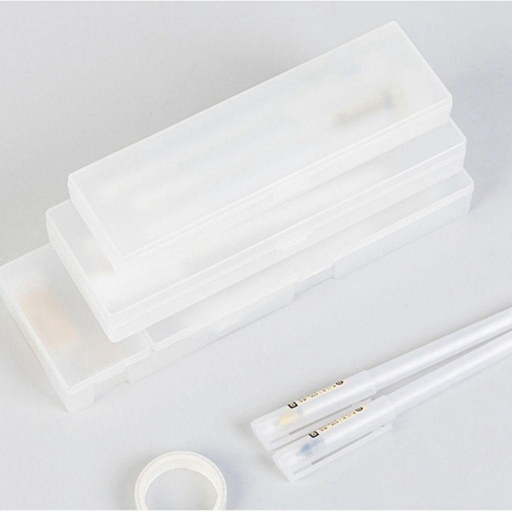 Mxbeauty Kotak Pensil INS Keras Untuk Siswa Hadiah Anak-Anak Transparan Frosted Stationery Case