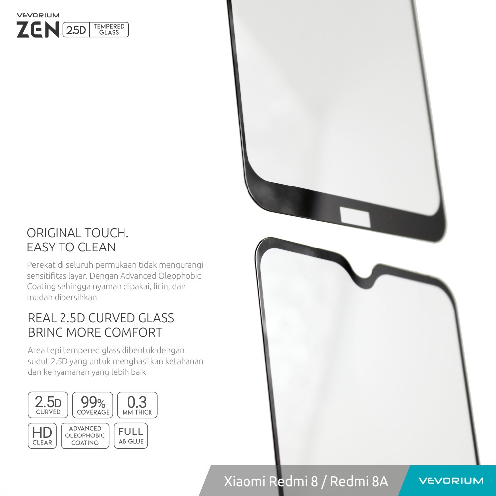 VEVORIUM ZEN 2.5D Xiaomi Redmi 8 8A PRO 8A Full Cover Tempered Glass Redmi 8A Anti Gores Kaca