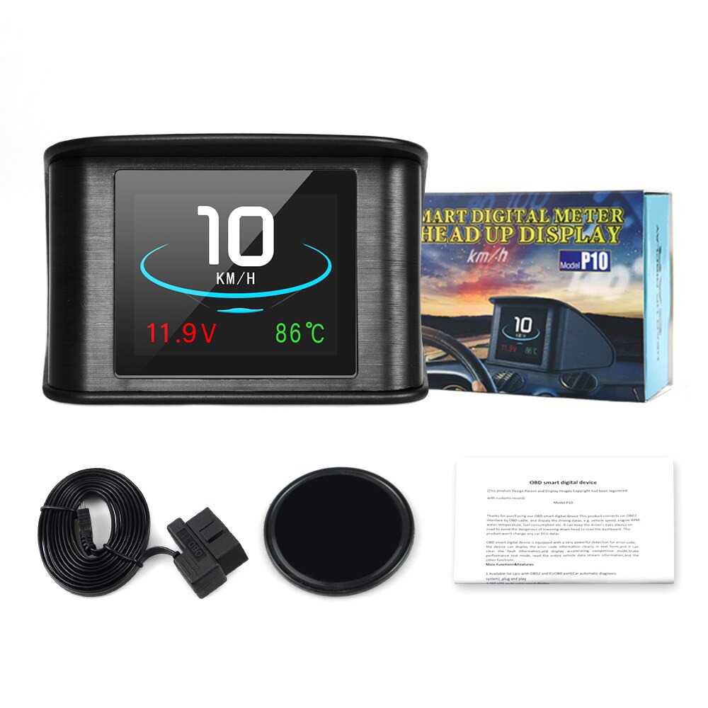 Display HUD Mobil OBD2 On-board Computer Speedometer - P10-Hitam