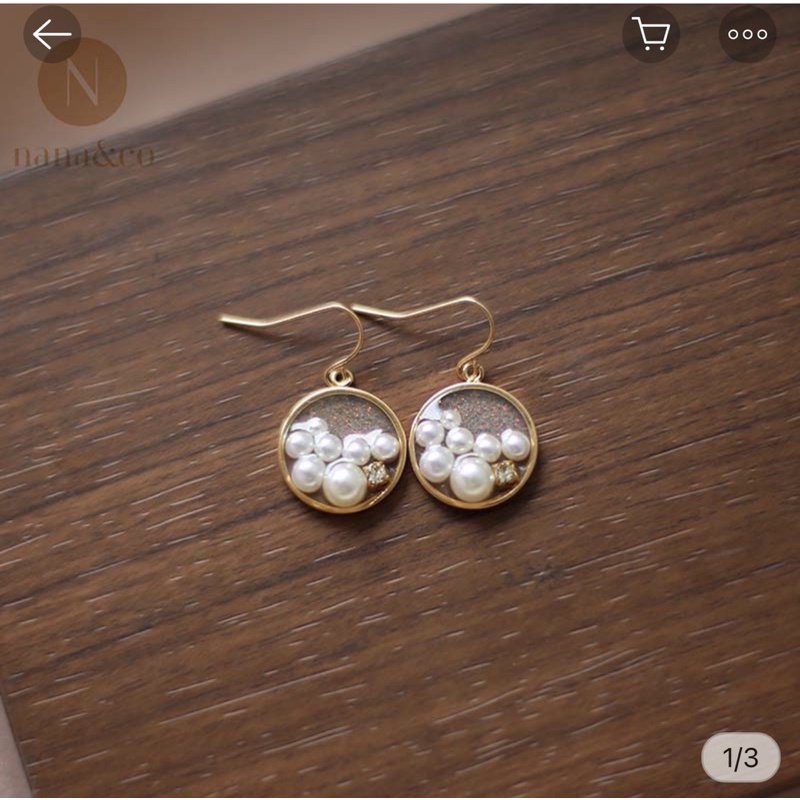 E304.925 Perak Needle Pearl dan Diamond Star Moon Earrings