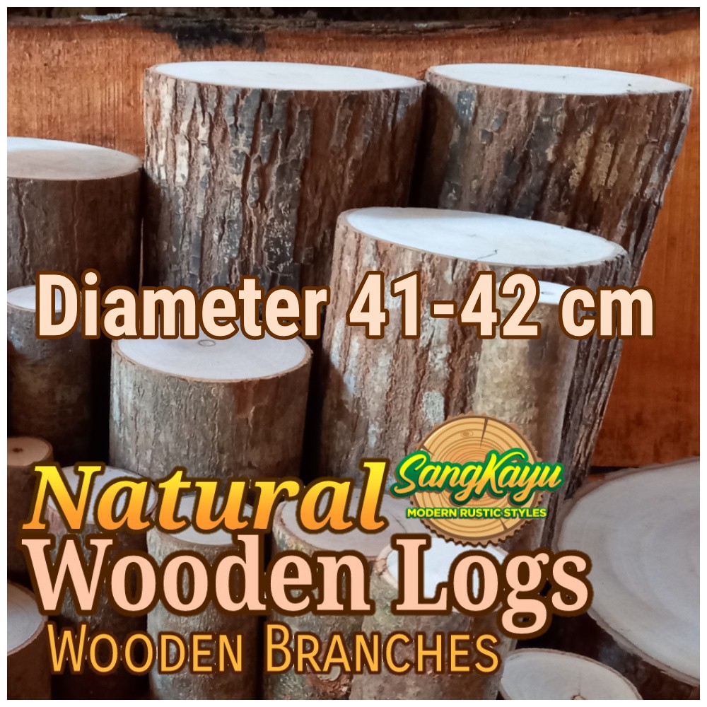 Kayu log kayu wood Dm 41-42 cm talenan bahan meja samping dekorasi