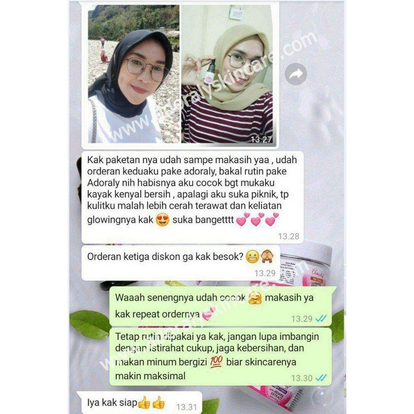 [1 PAKET] ADORALY (Bonus TUMBLER dan POUCH) -SKINCARE BPOM, GLOWING, ANTI JERAWAT, FLEX HITAM, KUSAM-6